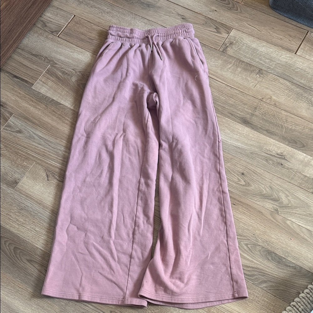 Wide-Leg Rose Pink Jogger Pants with Drawstring Waist